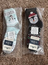 Northeast Outfitters Men Size 8 -12.5Cozy Cabin Socks Aloe 2 Christmas /Snowman