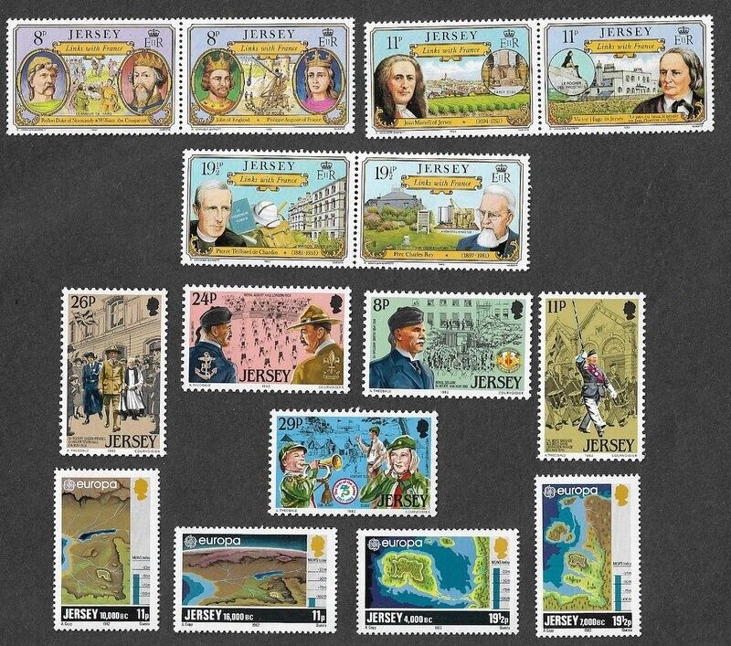 JERSEY YEAR SET AÑO 1982 COMPLETO MNH NUEVO SIN FIJASELLOS - Imagen 1 de 1