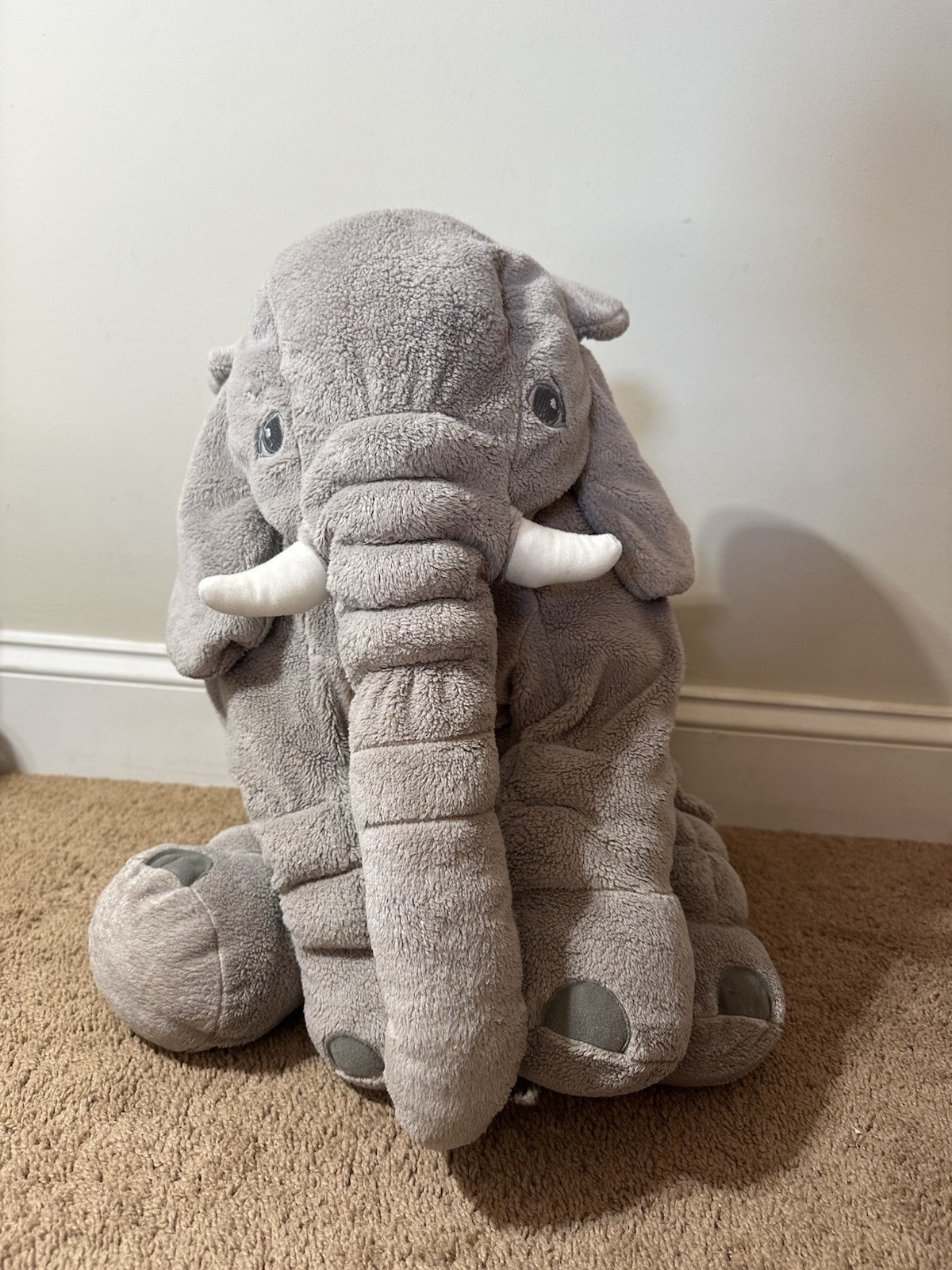 IKEA Plush Elephant Gray Large Stuffed Animal Toy Jumbo 20”