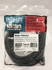 TrippLite 10ft Power Extension Cord Model P024-010  -  125V, 15A, 5-15P to 5-15R