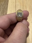 Vintage 18k HGE Mens Gold Ring size 10.5 Crystal RHINESTONES — photo 1