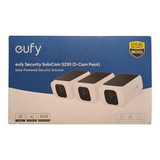 eufy SoloCam S230 Outdoor 2K Security Camera with Integrated Solar Panel, 3pk