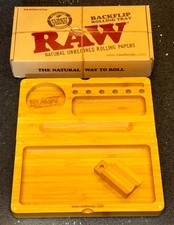 Vintage Original RAW Backflip Magnetic Bamboo Rolling Tray FREE SHIP Rare Find