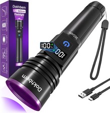 365nm UV Flashlight Rechargeable Black Light with LCD Display for Pet Urine Leak