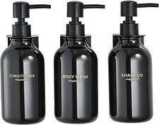 Shower Dispenser Wall Mounted Set of 3 Transparent Black