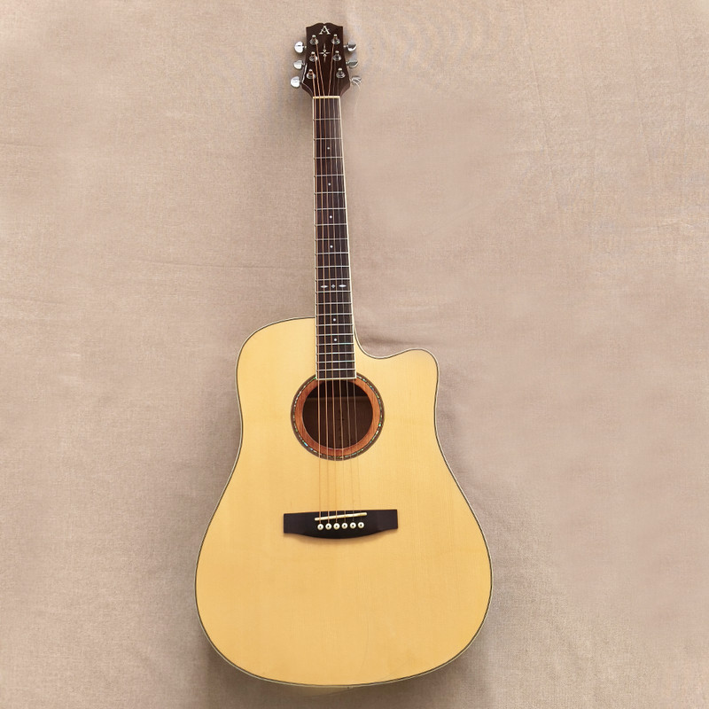 41" Cutaway Acoustic Guitar Spruce Layered Wood Top Gigbag Sapele Plywood Back