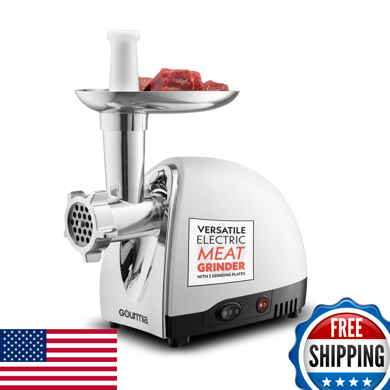 Gourmia Electric Meat Grinder &ndash; 500W Commercial Grade Meat Processor with Sausag