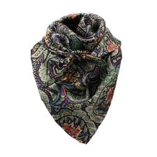 M&F Ladies Bright Floral & Scrolling Silk Wild Rag Scarf 0906697