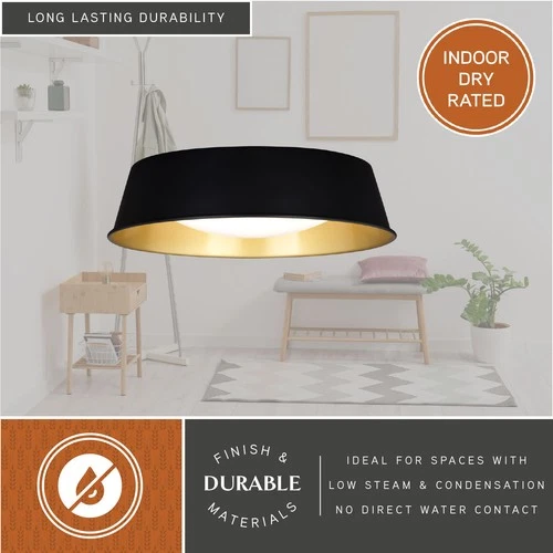 Vaxcel Lighting C0303 Beacon Hill 13"W LED Flush Mount Ceiling - Matte Black / - Picture 10 of 12