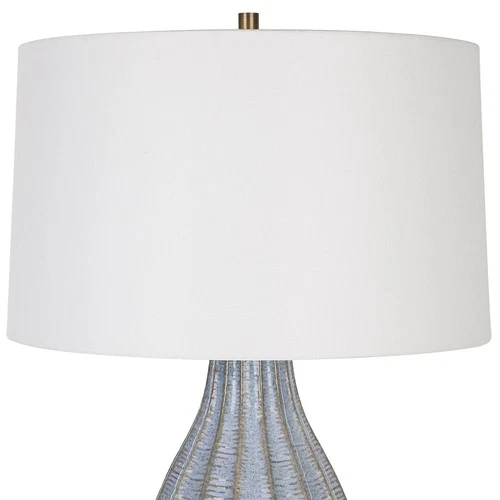 Uttermost Veston 28" Cornflower Blue Glaze Ceramic Vase Table Lamp - Picture 7 of 7