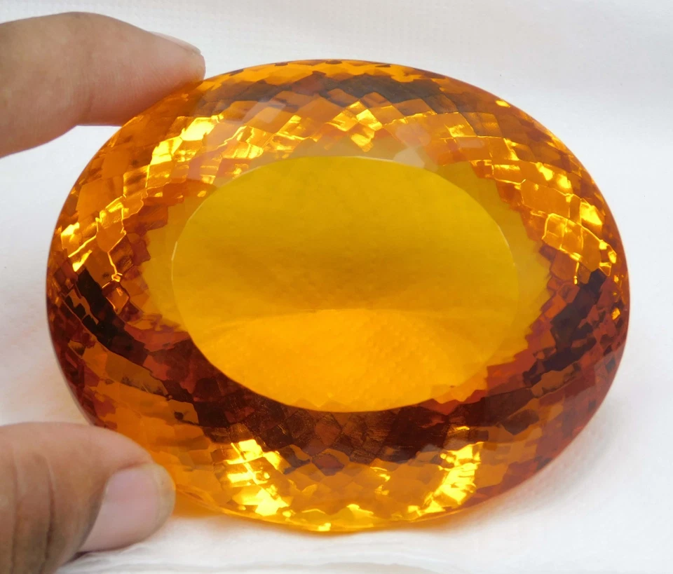 Certified 1377.00 Ct Natural Yellow Citrine – Oval Cut Loose Gemstone | Top Qua - Image 4 of 4