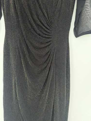 Abito da festa Scarlett & Jo nero oro lurex glitter a cuore taglia 12 prezzo consigliato £ 75 - Foto 14 di 20