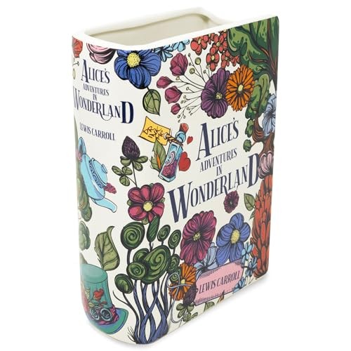 Vase Décoratif En Céramique En Forme De Livre "Le Corbeau" - 13,5x19,7 Cm - Décoration Intérieure Bibliothèque, Pour Fleurs Ou Stylos - Cadeau Original Pour Amateurs De Lecture