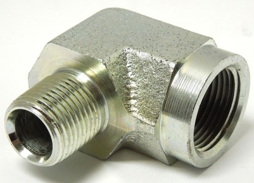 1/2" Male NPTF x 3/4" Female NPTF 90° Elbow Plated Steel Hydraulic <5502-08-12 - Picture 3 of 5