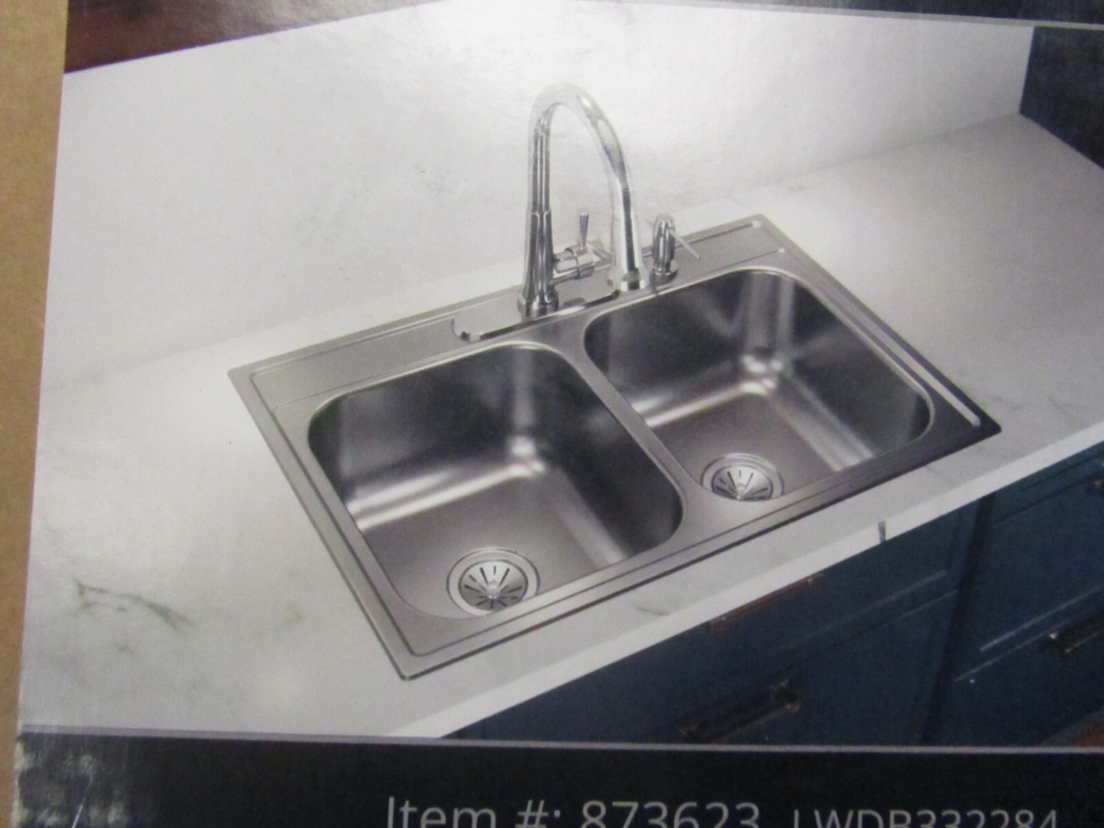 Elkay 33 In X 22 In Ss Double Bowl Kitchen Sink Drop In Or Under