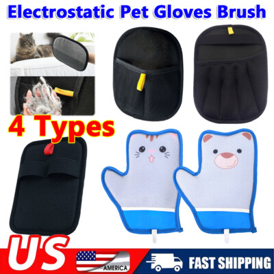Electrostatic Pet Hair Removal Gloves Brush Double-sided Pet Efficient Grooming