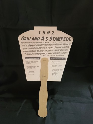 Vintage Oakland Athletics A’s Baseball Stampede 1992 Playoffs Hand Sign Fan MLB - 第 2/2 張圖片