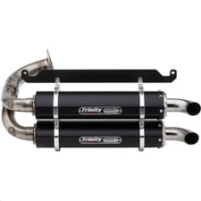 TRINITY RACING Stage 5 Slip On Exhaust Pipe Dual Black TR-4169S-BK