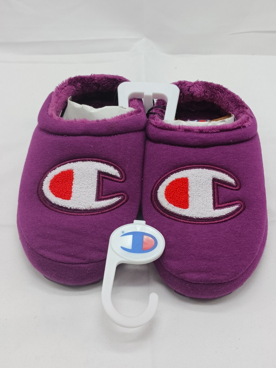Champion Venetian Purple White Shuffle Style Slippers Youth Size