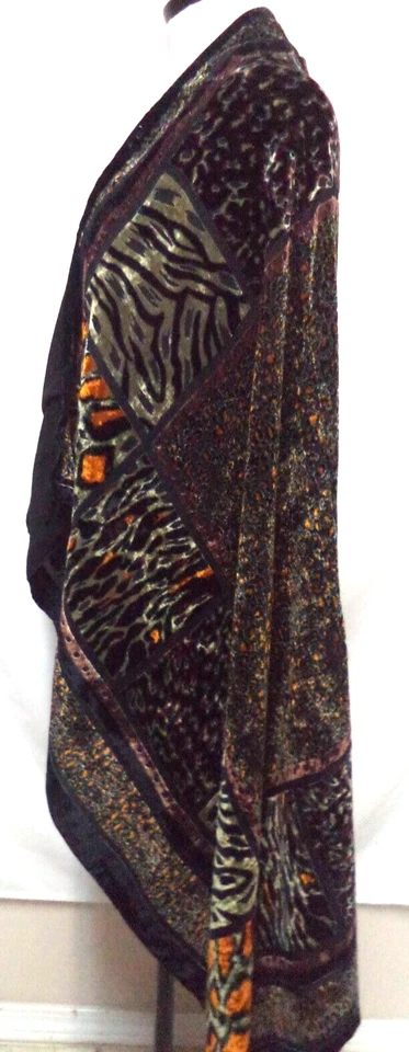 Carole Little Vintage Y2K Terciopelo Burnout Plumero Cardigan Mantón de Encubrimiento Talla 14 Foto 4 de 4