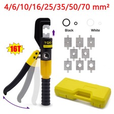 16 Ton 8 Dies Hydraulic Crimper Crimping Tool Wire Battery Cable Lug Terminal UK