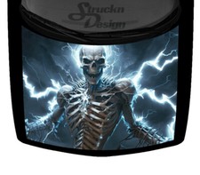 Blue Vivid Electric Skeleton Car Truck Hood Wrap Graphic Vinyl Decal Grunge USA