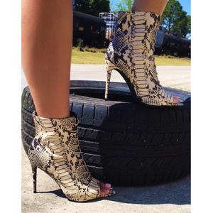 cape robbin snakeskin booties