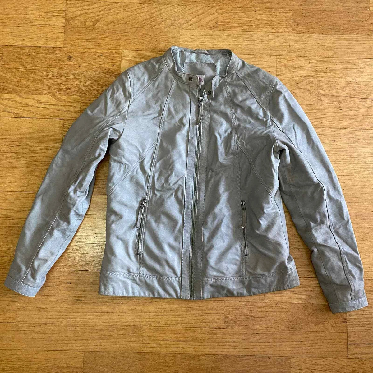 Peter Millar Gray Taupe Soft Leather Bomber Moto Jacket eBay