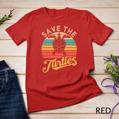 Camiseta Save The Turtles Derechos de los Animales Tortuga Marina Estilo Retro Regalo Unisex - Imagen 11 de 15