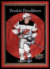 2023-24 UPPER DECK TRILOGY ROOKIE RENDITIONS RED LUKE HUGHES 576/799 NEW JERSEY