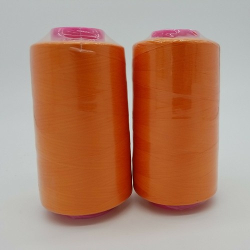 2-Pack 6000 Yards Each Spool Serger Sewing T27 Thread Cones Orange Color T27 S/2 - Picture 4 of 5