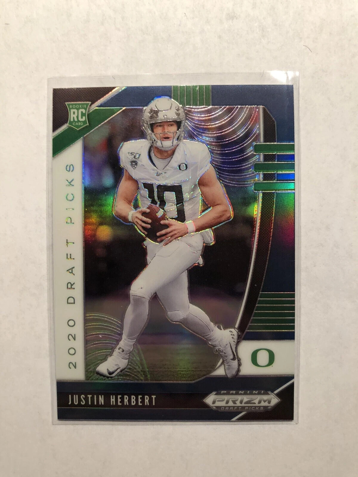 JUSTIN HERBERT 2020 Panini Prizm Draft Picks BLUE REFRACTOR #102 Rookie RC