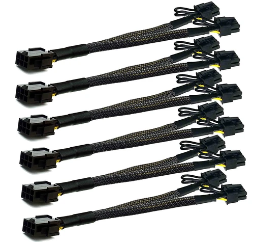 PCIe Splitter 8-Pin Female to Dual 8 Pin (6+2) Male Power Cable 18AWG GPU Mining