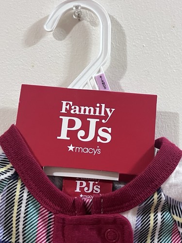 New Family Pajamas Baby One-Piece Footed Pajamas Plaids 6-9 Months - Picture 4 of 5
