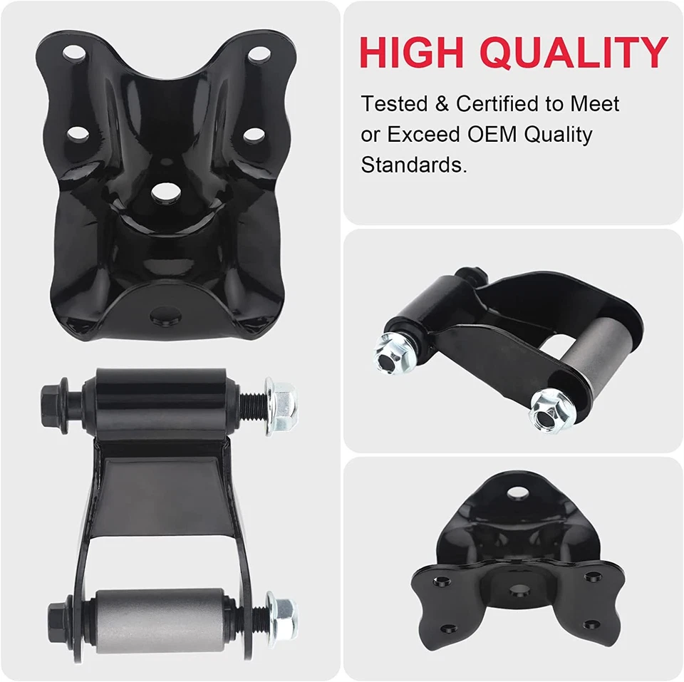 New Rear Leaf Spring Shackle Bracket Hanger Kit For Ford F150 F250 F350 Bronco - Изображение 3 из 4