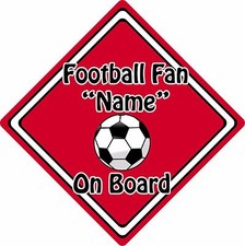 Football Fan On Board Car Sign ~ Baby On Board ~ Football Red - Personalised