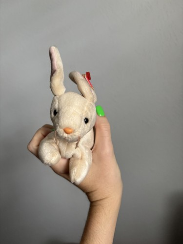TY Beanie Baby - NIBBLER the Beige Rabbit (6 inch) - Picture 2 of 5
