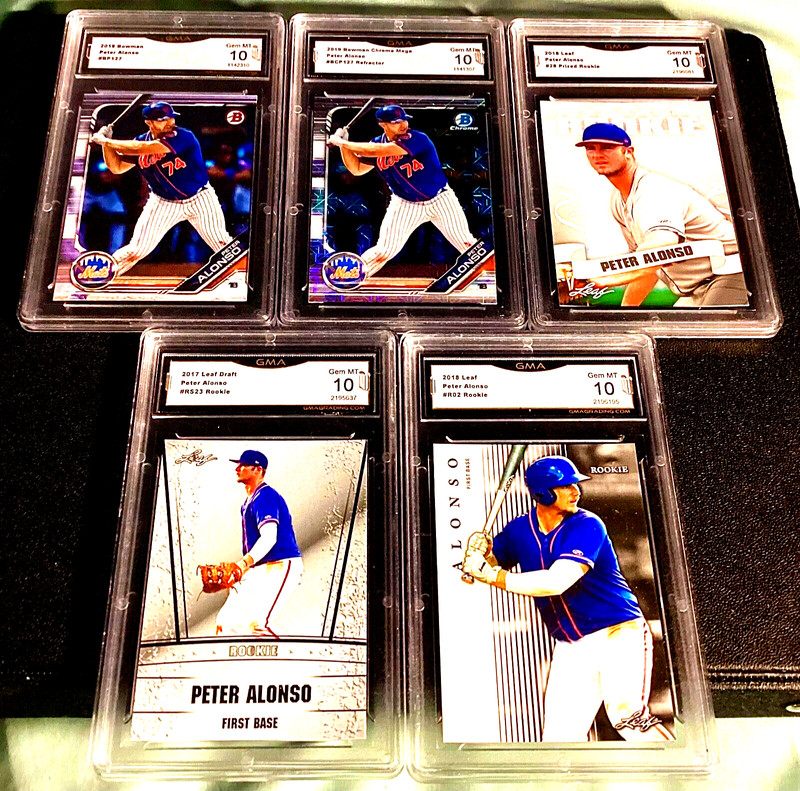 5 - Peter Alonso Rookies Gem Mint 10 Mets 2019 Bowman Chrome Refractor Mega + 4