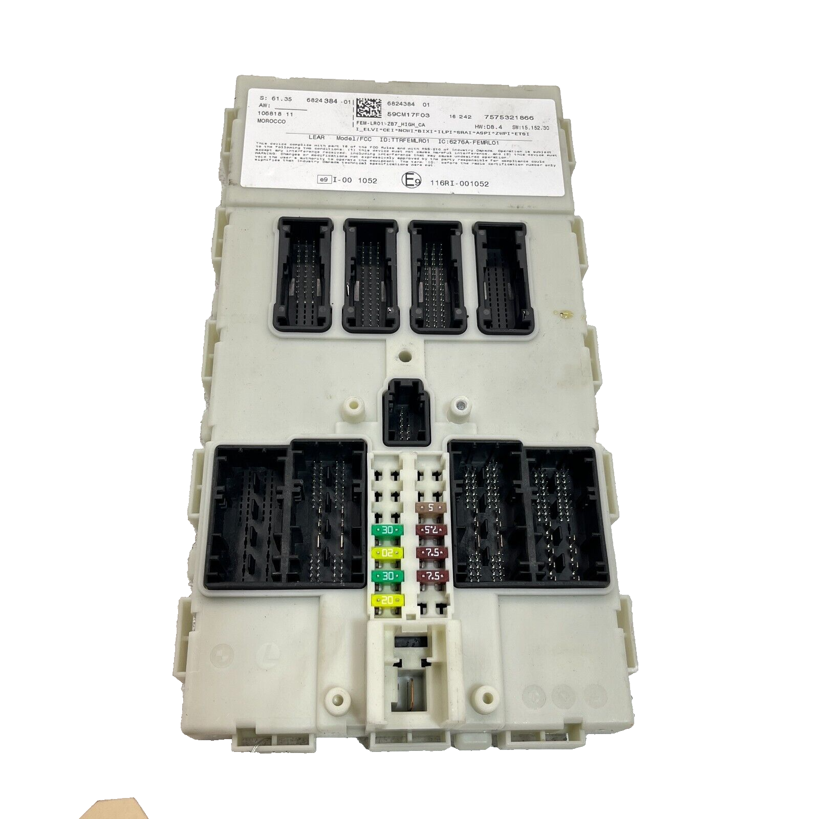 2017 BMW 330i Body Control Module BCM 61356824384 NTO IIHS Test 