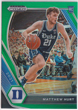 2021-22 Panini Prizm Draft Picks Prizms Green #34 Matt Hurt RC