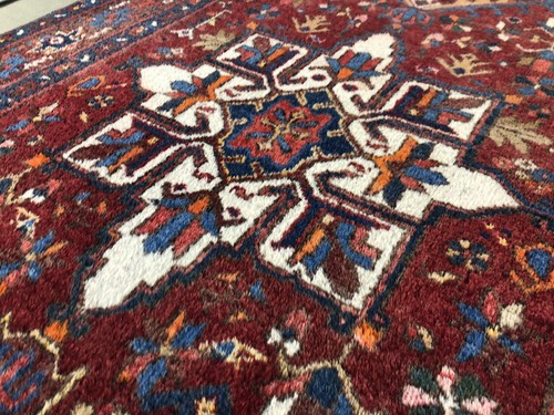 3.4x13 HERIZ RUNNER RUG ANTIQUE HANDMADE HERIZ KARAJEH SERAPI - Picture 12 of 15