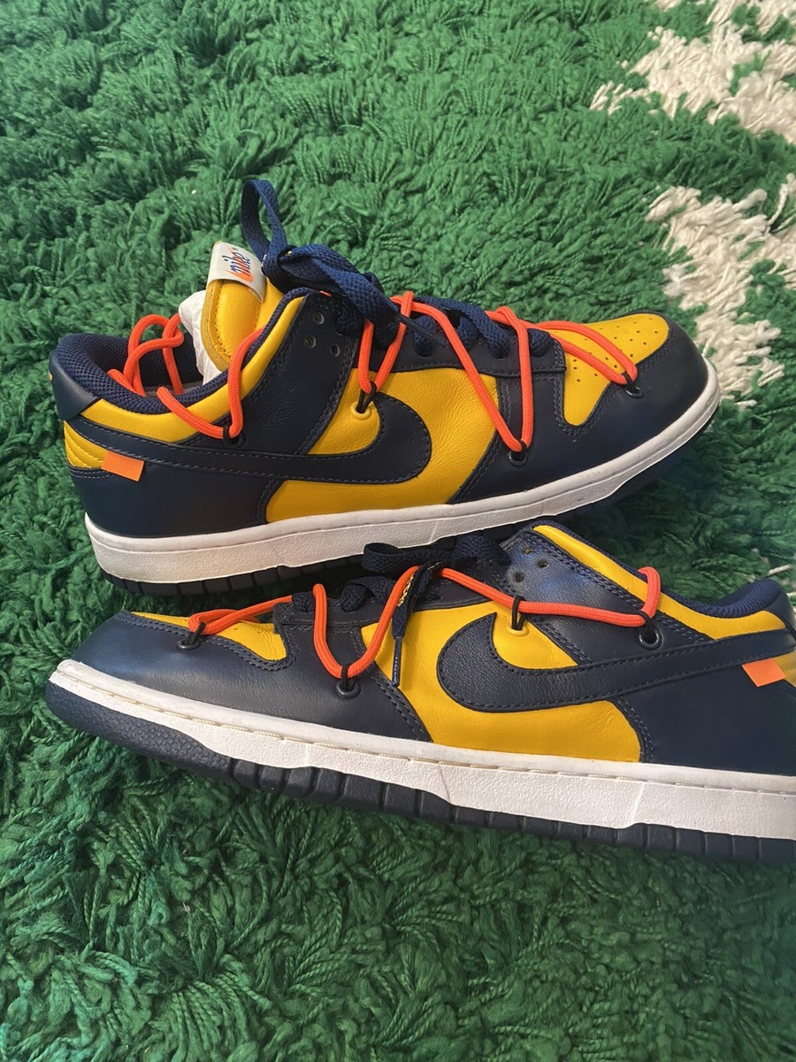 スニーカー US 8-10.5 OFF-WHITE x NIKE SB Dunk Low University Gold 2019 Size 8.5 - Nike Dunk Low x OFF-WHITE University Gold 2019 | eBay