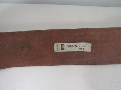 Gilles Herve Vintage Red Leather Western Belt White Whipstitch Made France Paris Gilles Herve Paris Made in France Wide Red Belt | eBay main image 4