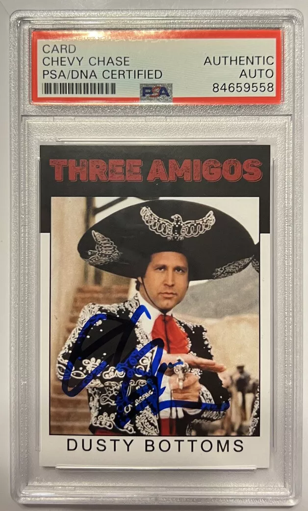 Chevy Chase Signed Three Amigos Dusty Bottoms Trading Card PSA AUTO  AUTHENTIC