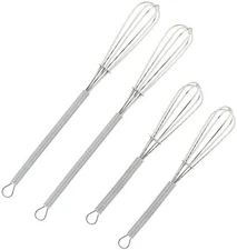 4 Pack Mini Wire Kitchen Whisks Small Egg Whisk Gravy Sauce Mini Whisk Silvereac