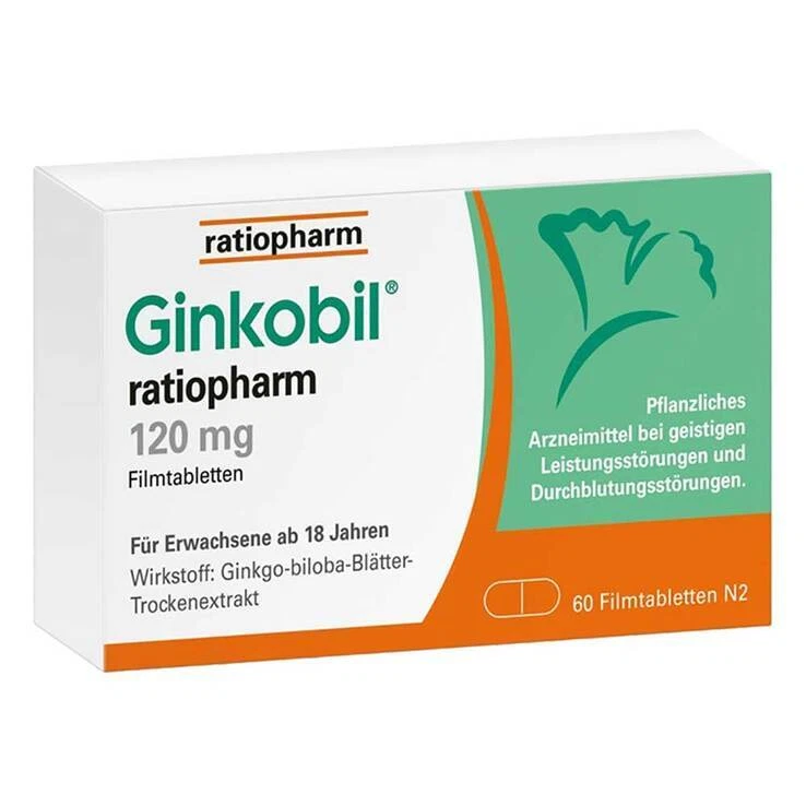 Ginkobil ratiopharm 120mg mit Ginkgo biloba · 60 St · PZN 06680875
