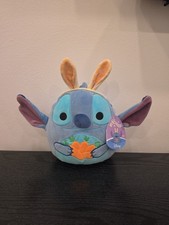 NEW Squishmallows 8 Inch Disney Easter Stitch With Bunny Ears Holding Carrots
