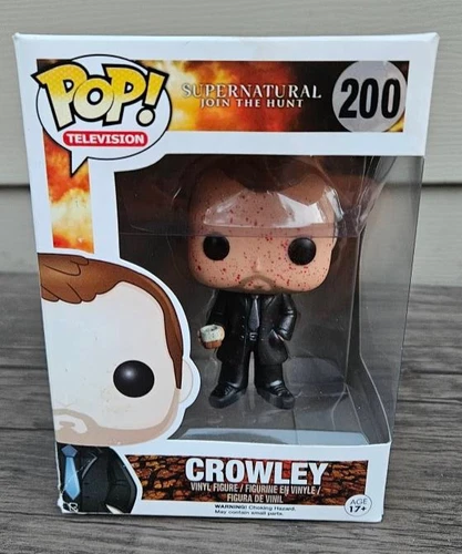 Funko Pop Supernatural Crowley Metallic #200 (Bloody) (BOX DAMAGED, STAINED) Z2