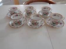 Vintage Spode Peplow Copeland Flat Cup & Saucer Set of 6 C/S For Harodds