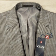Chaps Sport Coat Men's 52R Houndstooth Windowpane Two Button Single Vented  NEW